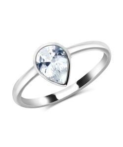 Drop Shaped CZ Silver Ring NSR-713